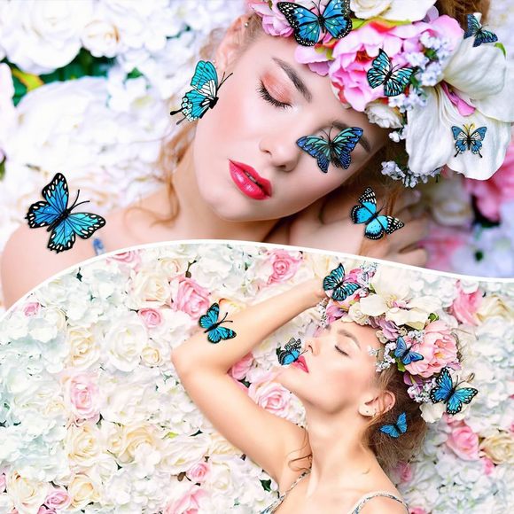 12 Pcs Monarch Butterfly Decorations, 3 Sizes Halloween Butterfly Wall🐥 - Picture 6 of 7